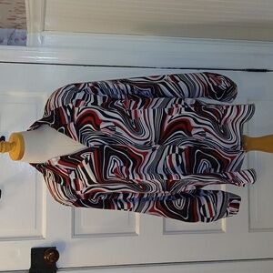 Notations Red and Black Abstract Blouse notations 2X